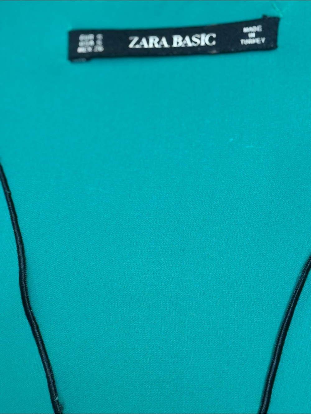 Zara Teal V-Neck Tunic with Ruffle Sleeve Detail - Picture 5 of 5